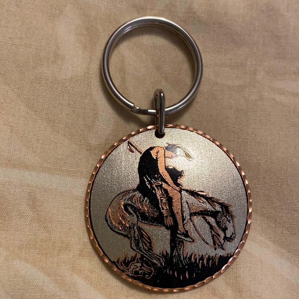 End of the trail key chain